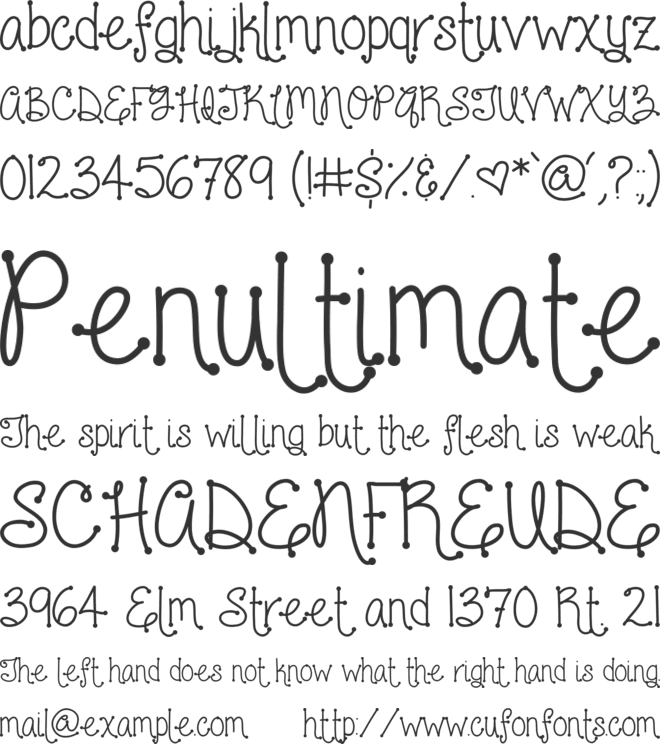 Love and laughter font preview