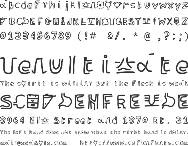 organolphabet font preview