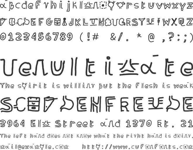 organolphabet font preview