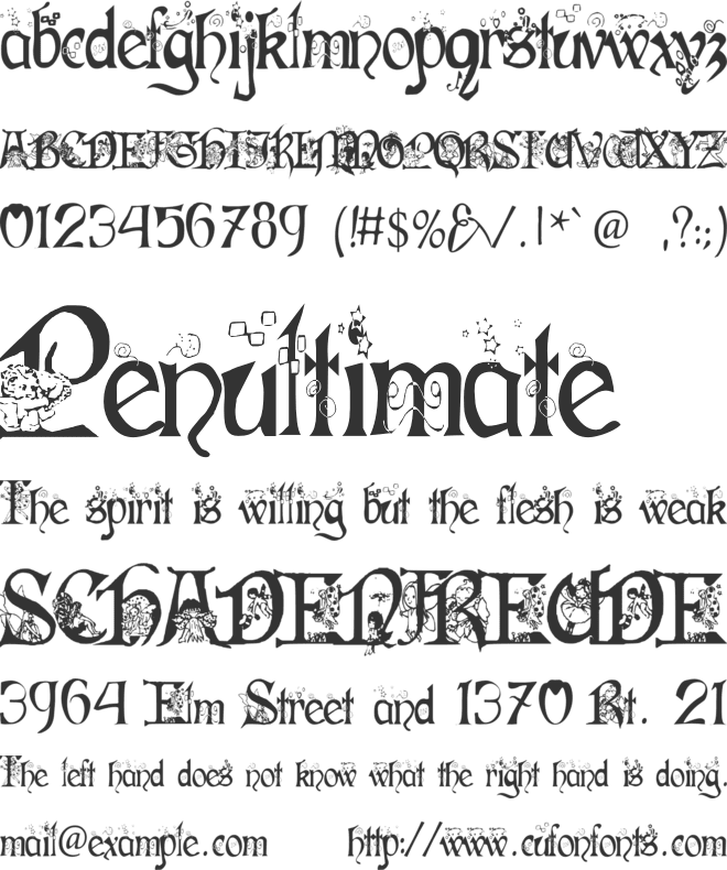 Fairies Gone Wild font preview