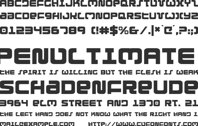 Exedore font preview