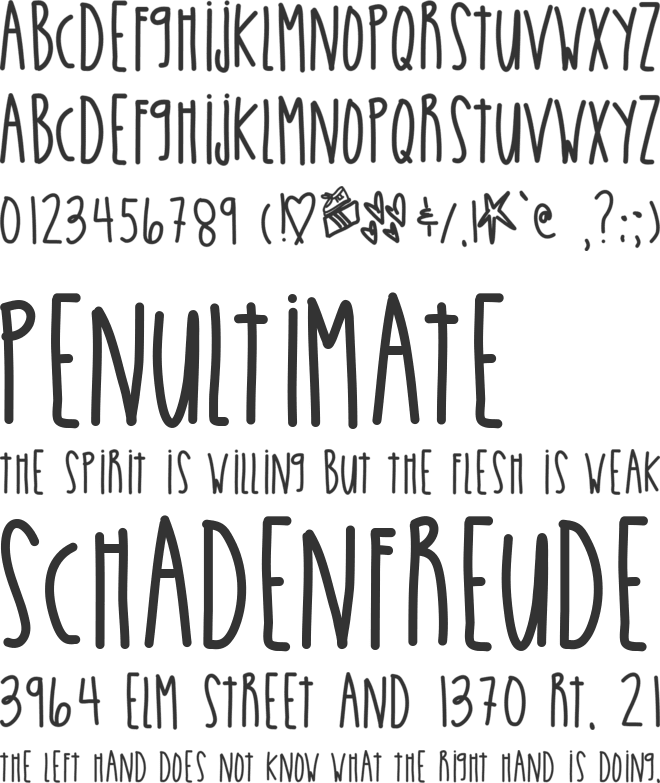 WarmestSummer font preview