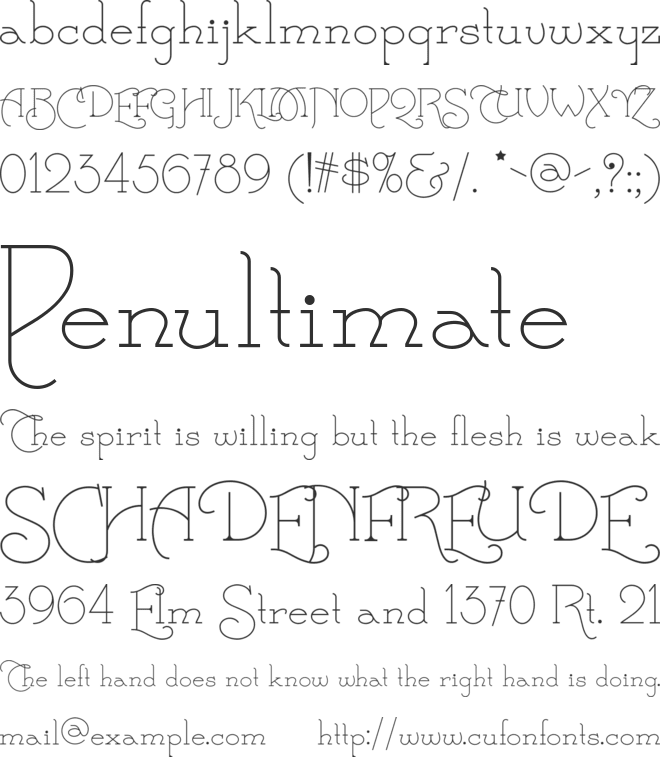 Calamity Jane NF font preview