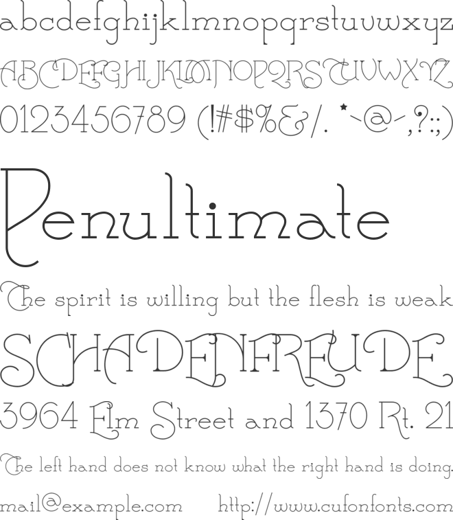 Calamity Jane NF font preview