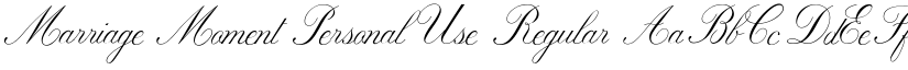 Marriage Moment Personal Use Regular font