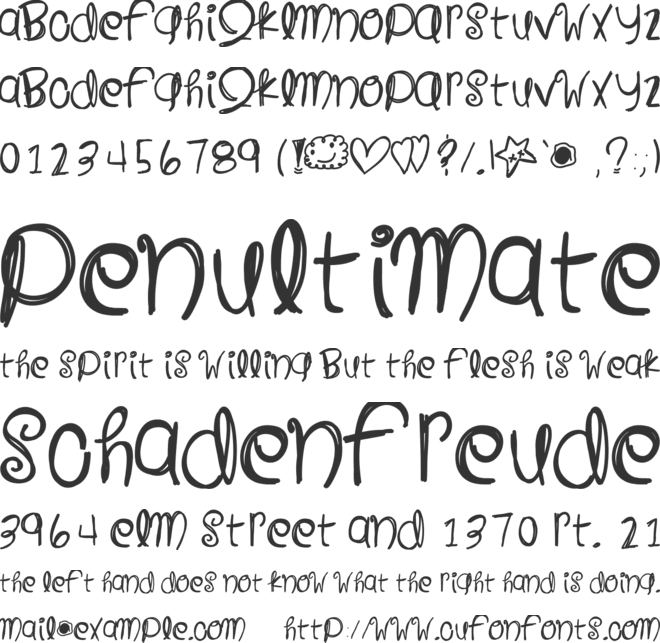 CloudsAndBlue font preview