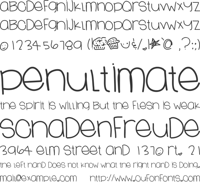 LoveSweets font preview