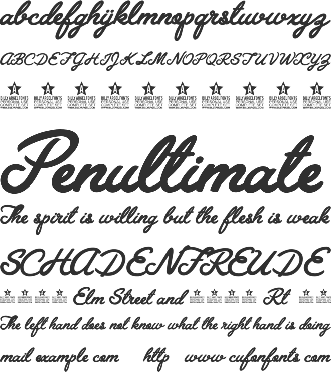 Granada Blues Personal Use font preview