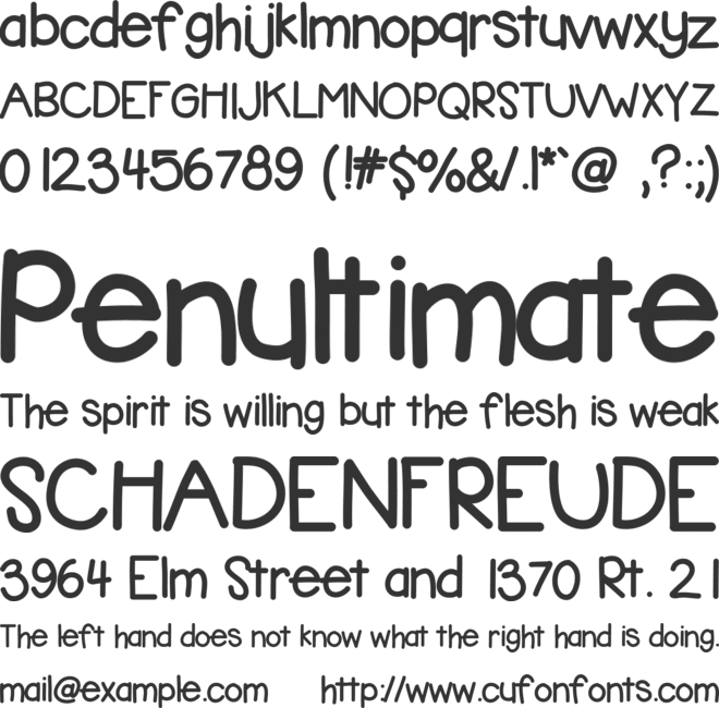 KBbubblegum font preview