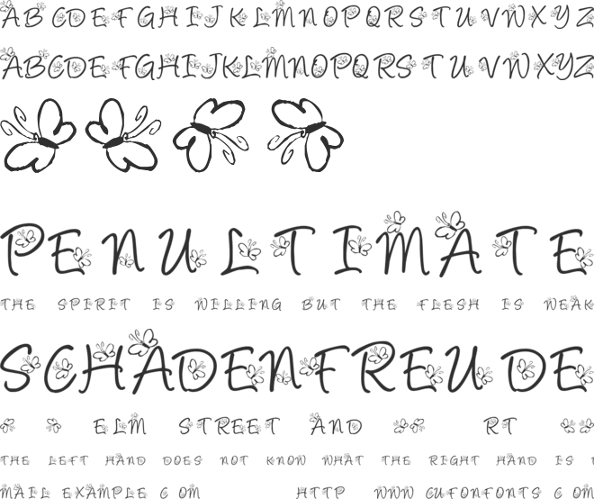 KR Butterfly font preview
