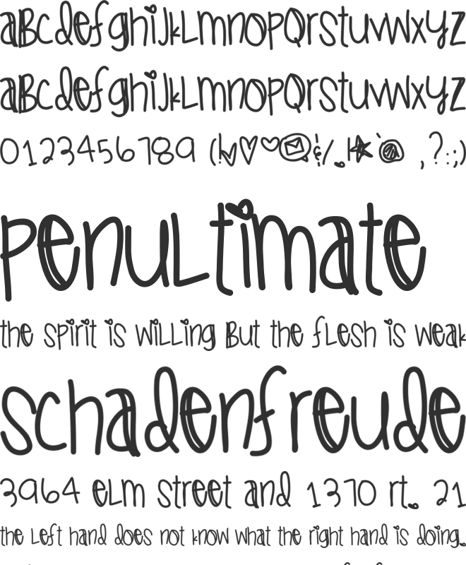 ICantStopThinkinOfYou font preview