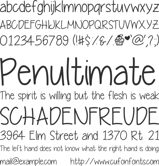 YummyCupcakes font preview