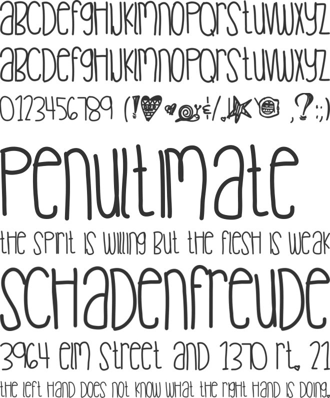 Greenteacookies font preview