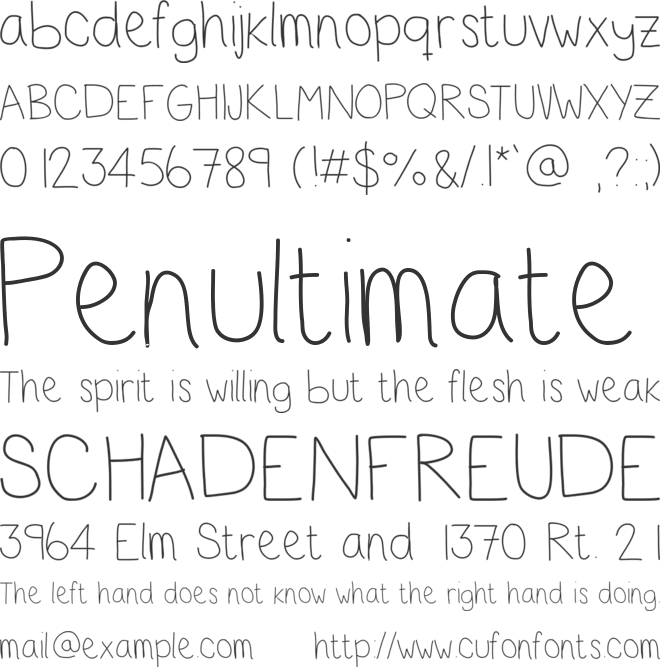 TakeMeOut font preview