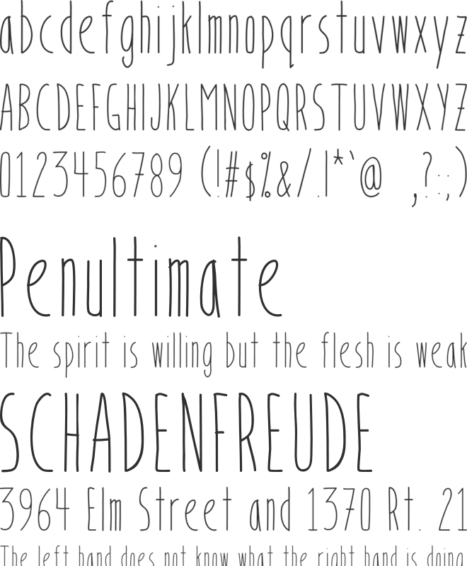 Bookends font preview