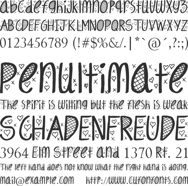 Hey Cutie font preview