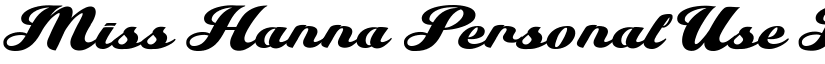 Miss Hanna Personal Use Regular font