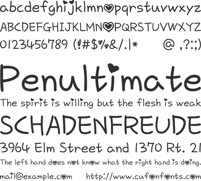 love of love by OUBYC font preview