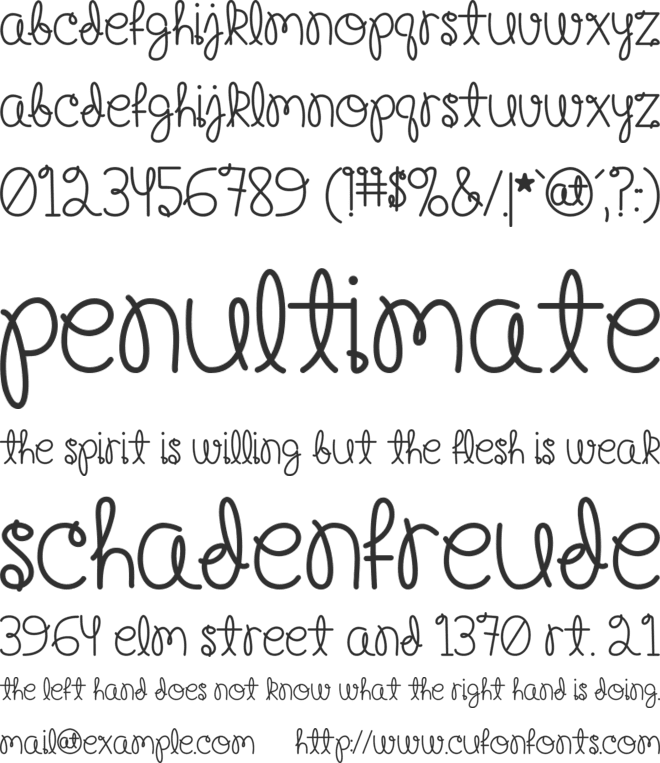 Happy Birthday, Baby () font preview