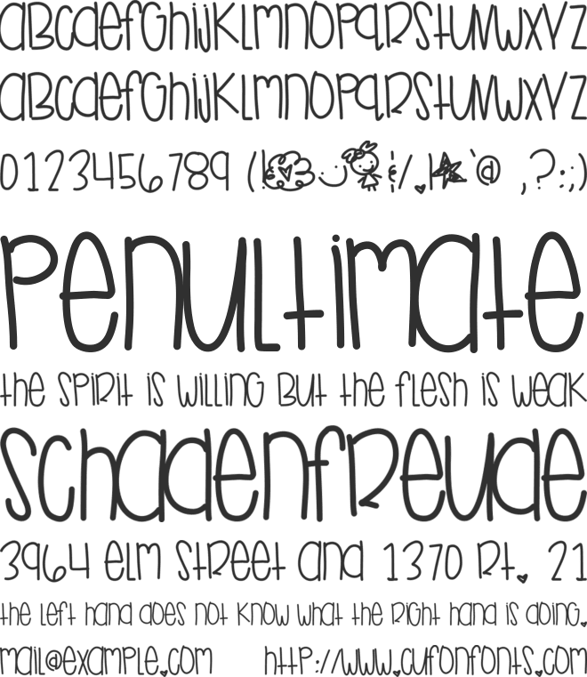 TakeMeAwayBabe font preview