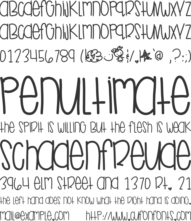 TakeMeAwayBabe font preview