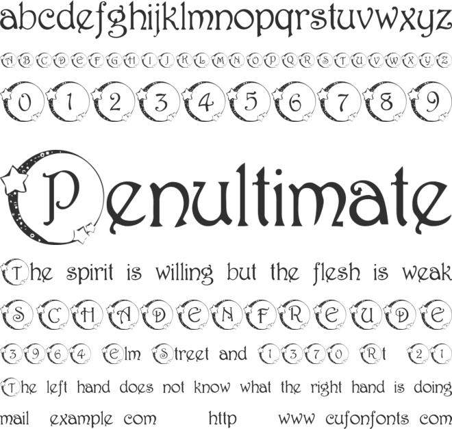 101! Star Lit Nght font preview