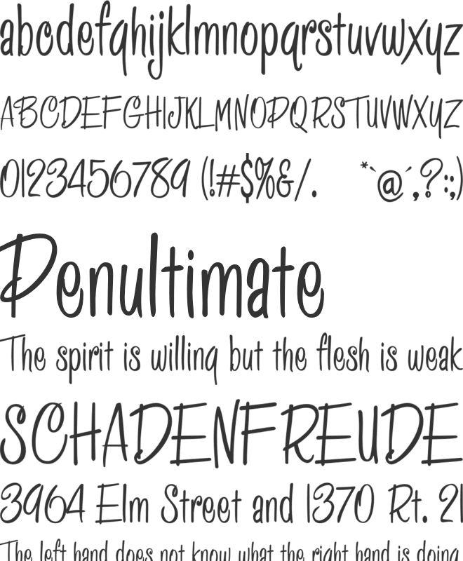 HFF Pessoas Lindas font preview