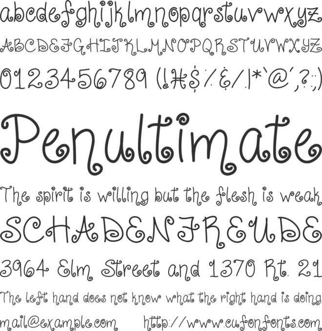 CurlyShirley font preview