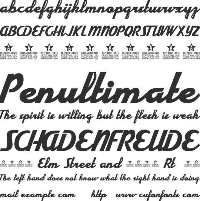 Electricity Personal Use font preview