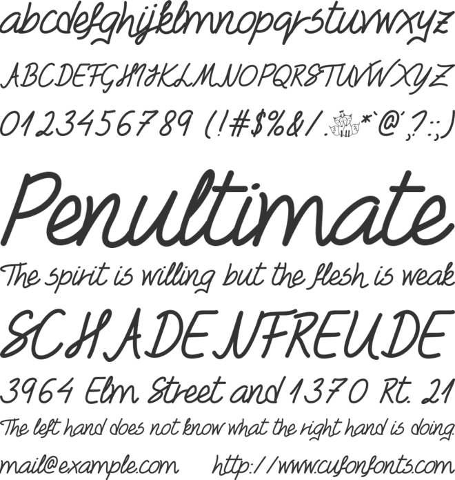 Mf Foxes In Love font preview