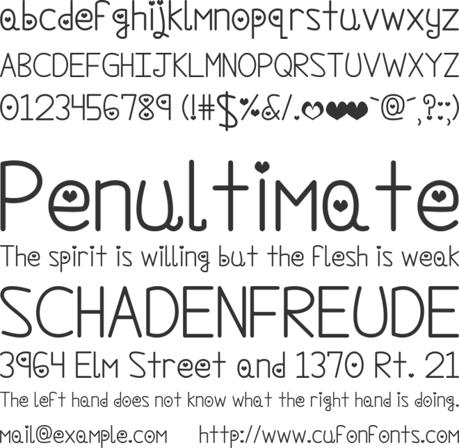 We Are In Love font preview