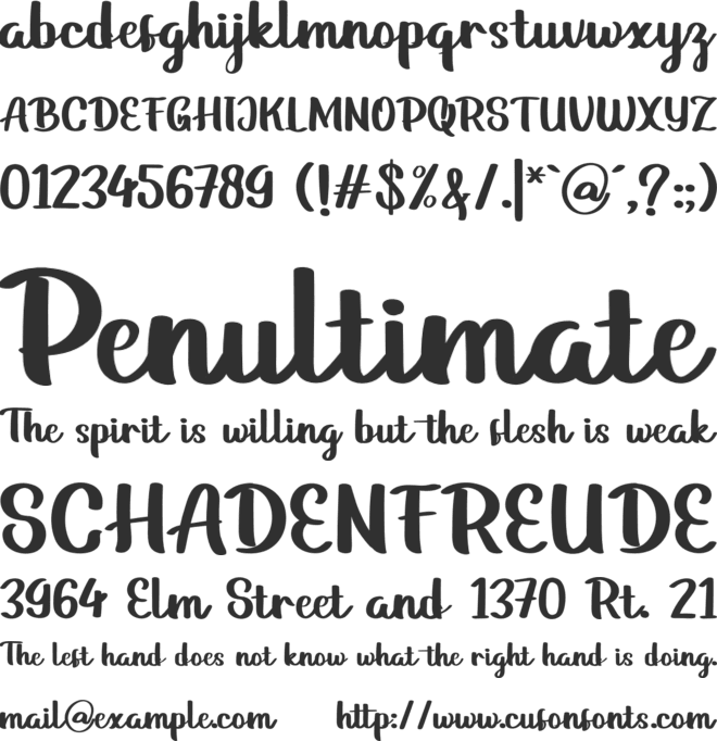 Gathers font preview