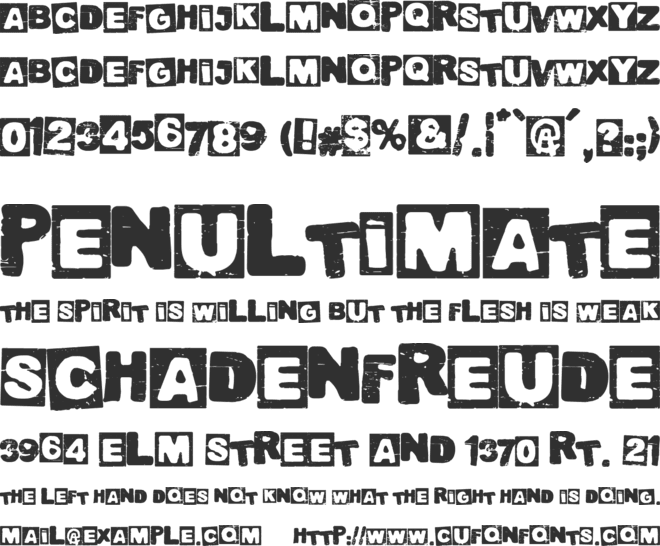 Traditional Punk font preview