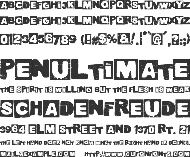 Traditional Punk font preview