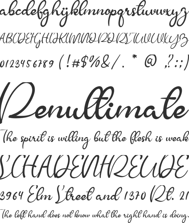 Rassika Love font preview