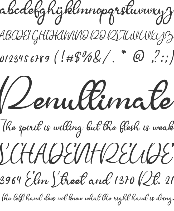 Rassika Love font preview