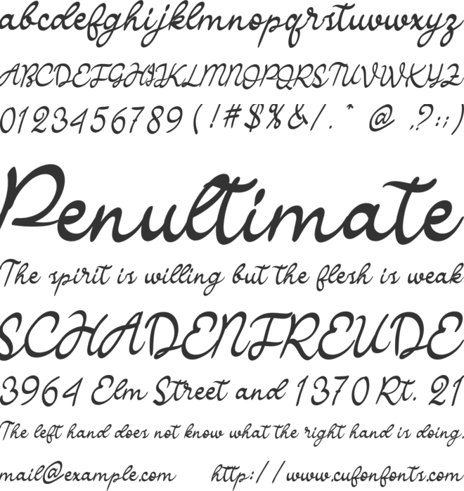 Bollgania font preview