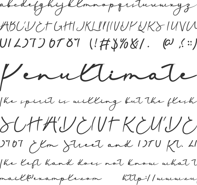 Hanmade font preview
