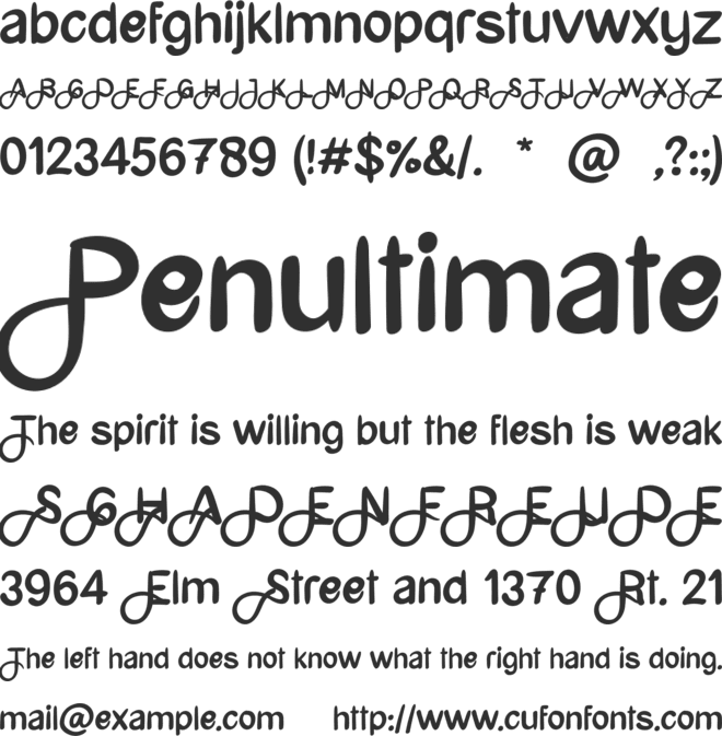 Student Art font preview