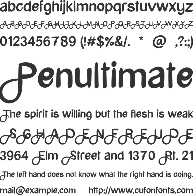 Student Art font preview