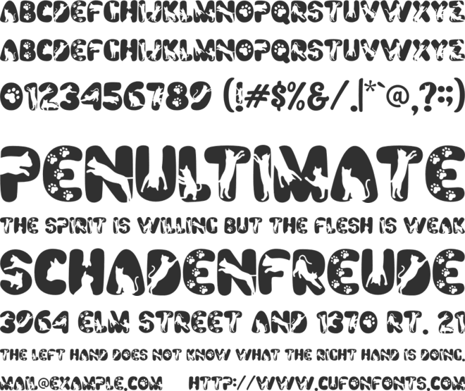 Cute Meow font preview