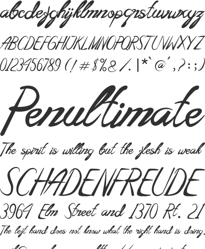 Amelli font preview