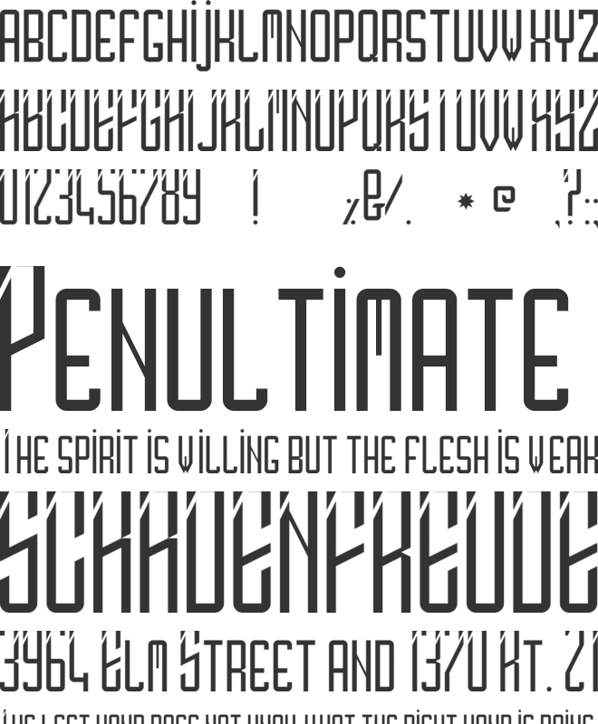 SlimSlashyFerry font preview