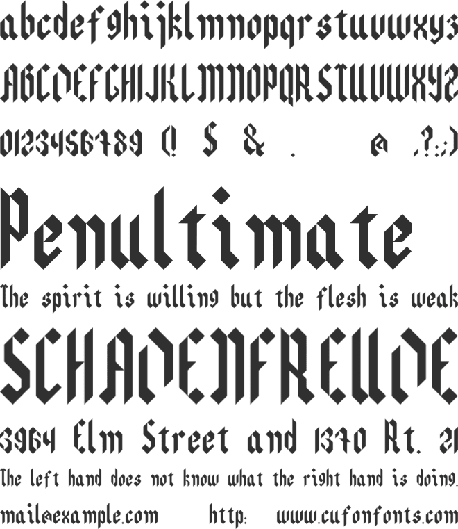Domion Gothic font preview