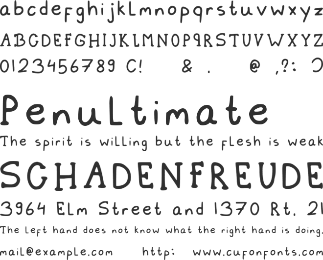 Schoolwork font preview