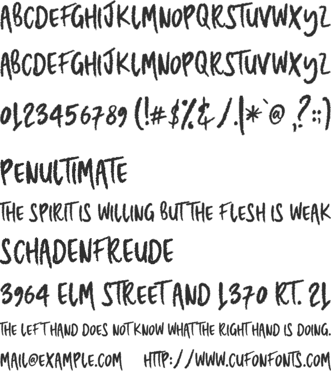 THE HUNTER font preview