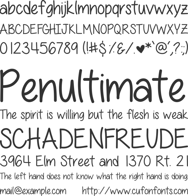 All Things Pink font preview