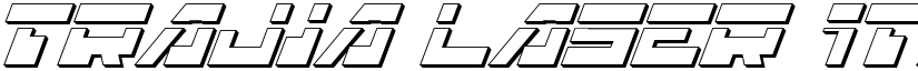 Trajia Laser Italic 3D font