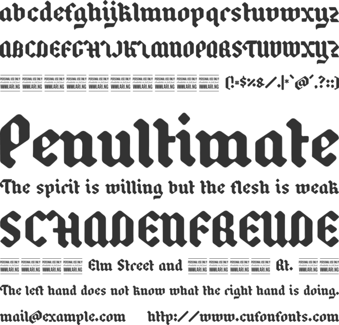 Backyard Black PERSONAL font preview