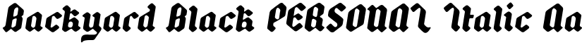 Backyard Black PERSONAL Italic font